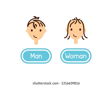 Two icons of man and woman  on a white background