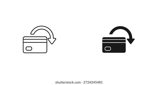 Dos iconos que representan transacciones con tarjeta de crédito con flechas que indican el flujo de pago.