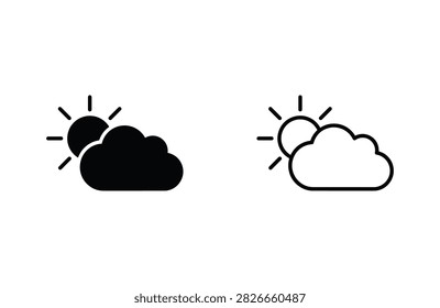 Two icons show a sun partially obscured by different cloud styles