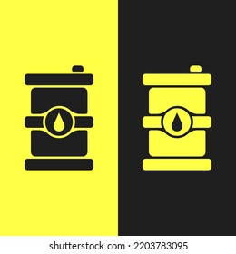 two icons of tanks with gasoline in different colors