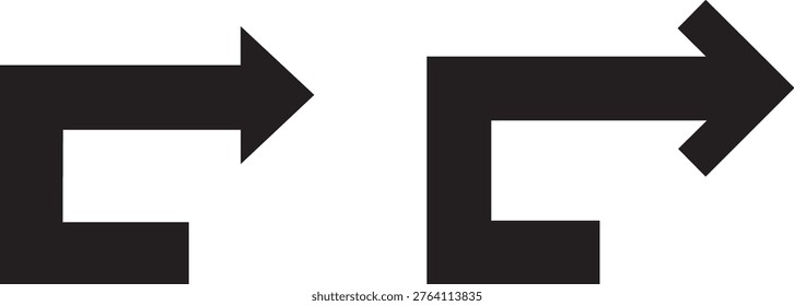 Two identical black square arrows pointing to the right, creating a visual cue for direction, movement, or progression.