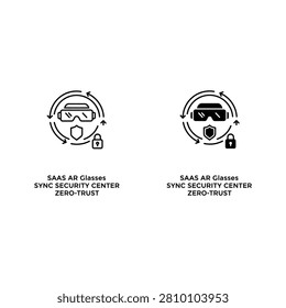 Two identical icons representing saml ar client with zero trust security sign on non repudiat