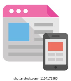 
Two identical screen on a web and on a tablet characterizing responsive design 
