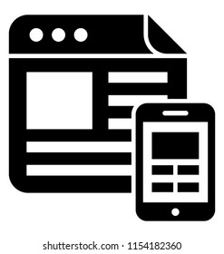 
Two identical screen on a web and on a tablet characterizing responsive design 
