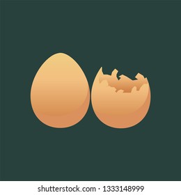 two illustrations of different eggs, one of which is broken eggs