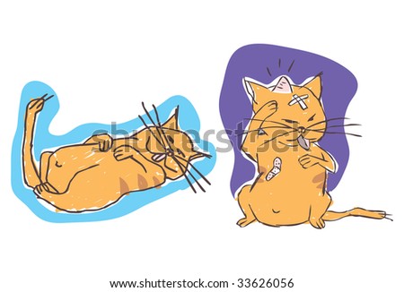 two illustrations orange lazy