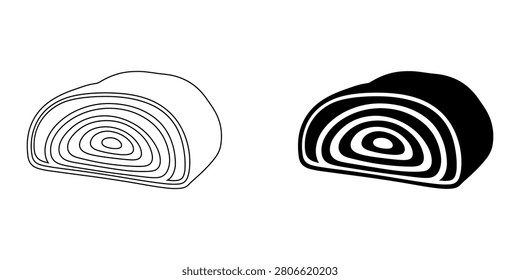 Two illustrations of tree trunk crosssections with layered rings side by side on plain white background