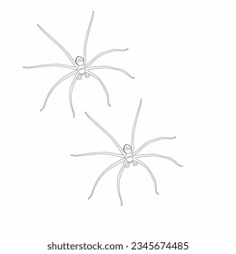 Two Indian type spider outline vector.