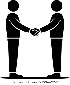 Dois indivíduos apertando as mãos em um gesto de acordo ou parceria	
