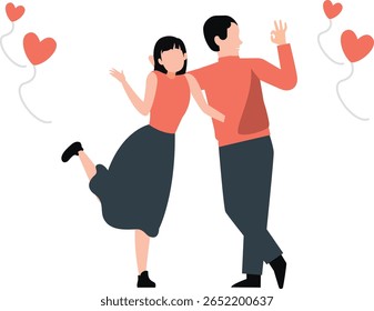 Two individuals share genuine happiness together, evident in their joyful interactions, laughter, and mutual affection. They bond over shared interests.