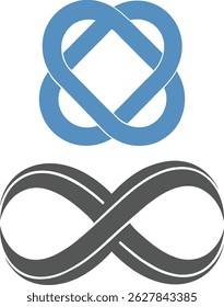Two Infinity Metals LLC Logo Vector Art Industrial Infinity Loop Symbol Metallic Modern Design Free Download