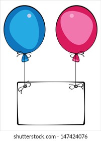 two inflatable balloons on white background