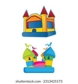 dos castillos inflables divertidos para los niños