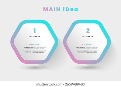 Zwei Infografik-Diagramm-Diagramme, Vektorvorlage für Unternehmen. Die Finanz-Taste Optionen, Präsentation mit Elementen Vektorgrafik-Design