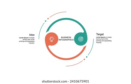 Two infographics element. Business concept with 2 options, steps or processes. data visualization. Vector illustration.