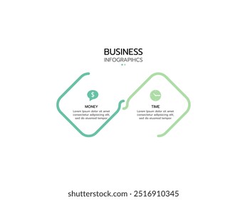 Two infographics element. Business concept with 2 options, steps or processes. data visualization. Vector illustration.