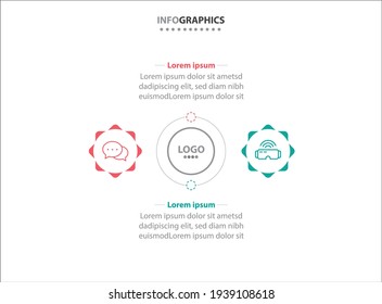 Dos elementos de infografía. Ilustración vectorial. Plantilla de negocio de vectores para presentación. Línea de tiempo con opción 2. 
Plantilla de diseño de etiquetas de vectores Infografía con iconos y 2 opciones o pasos.