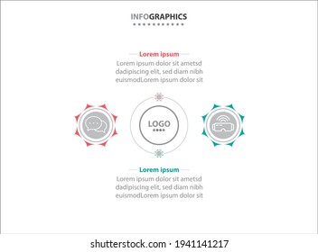 Two infographics element. Vector illustration. Vector business template for presentation. Timeline with 2 option. 
Vector Infographic label design template with icons and 2 options or steps.