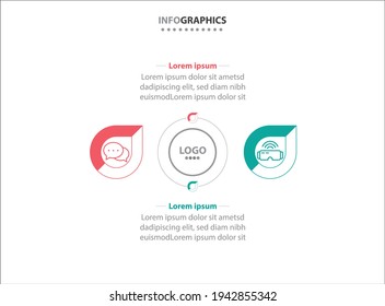 Dos elementos de infografía. Ilustración vectorial. Plantilla de negocio de vectores para presentación. Línea de tiempo con opción 2. 
Plantilla de diseño de etiquetas de vectores Infografía con iconos y 2 opciones o pasos.