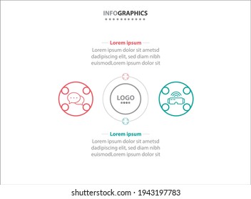 Dos elementos de infografía. Ilustración vectorial. Plantilla de negocio de vectores para presentación. Línea de tiempo con opción 2. 
Plantilla de diseño de etiquetas de vectores Infografía con iconos y 2 opciones o pasos.
