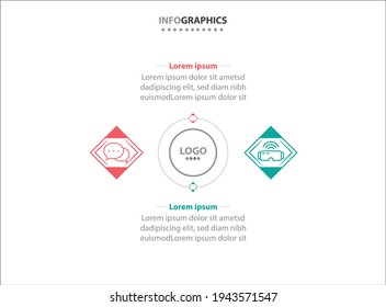 Two infographics elements. Vector illustration. Vector business template for presentation. Timeline with 2 options. 
Vector Infographic label design template with icons and 2 options or steps.
