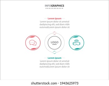 Two infographics elements. Vector illustration. Vector business template for presentation. Timeline with 2 options. 
Vector Infographic label design template with icons and 2 options or steps.