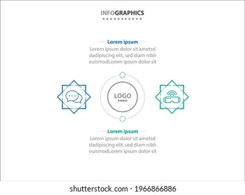 Two infographics elements. Vector illustration. Vector business template for presentation. Timeline with 2 options.
