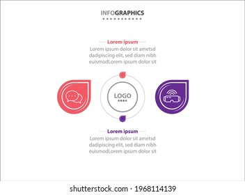Two infographics elements. Vector illustration. Vector business template for presentation. Timeline with 2 options.