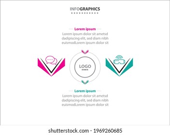 Two infographics elements. Vector illustration. Vector business template for presentation. Timeline with 2 options.