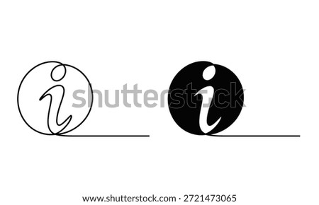 Two information icons one in line style and one filled isolated on white background