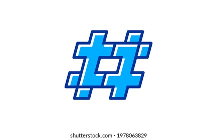 The two initials of the letter t that make up the hashtag