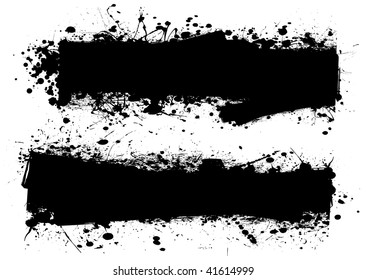 Two ink splats with room to add text or leave blank
