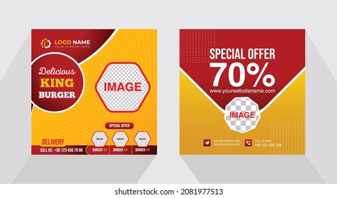 Two Instagram Sales or Discount Post Template Design, Social Media Post Design
