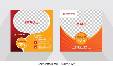Two Instagram Sales or Discount Post Template Design, Social Media Post Design