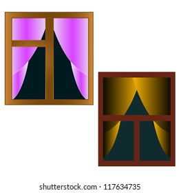 Two interesting windows on a white background