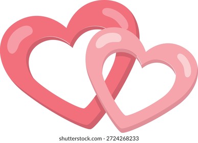 Zwei miteinander verbundene Herzen, die tiefe Liebe, Einheit und romantische Verbindung symbolisieren. Perfekt für Valentinstag, Hochzeit und Beziehungsdesigns.