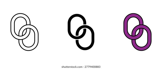 Two interlocking chain links icon st. Strong association connection, collaborating union join, an rlaionship bonding symbol. Vector Illustration