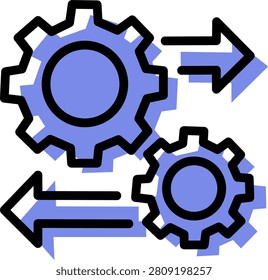 Two interlocking gears for process automation