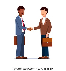 Two International Business Man Caucasian African Stock Vector (Royalty ...