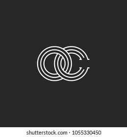 Two Intersection Letters OC Logo Monogram, CO Emblem Infinity Symbol, O And C Initials Loop Shape