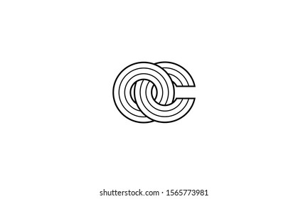 Two Intersection Letters OC Logo Monogram, CO Emblem Infinity Symbol, O And C Initials Loop Shape - Vector