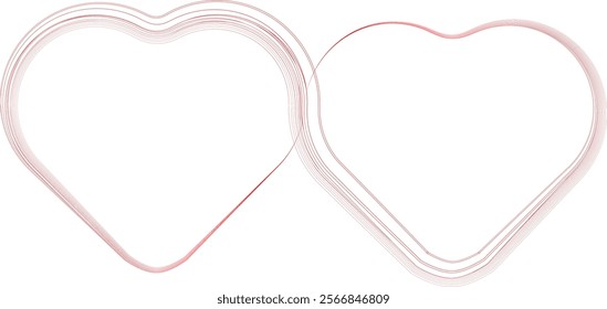 Two intertwine hearts. Love Symbol .Vector Curved Lines . Eternity love. Two heart  symbol in chain  .Design Element  . Used as Banner . Template , endless Logo .