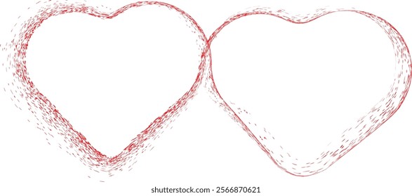 Two intertwine hearts. Love Symbol .Vector Curved Lines . Eternity love. Two heart  symbol in chain  .Design Element  . Used as Banner . Template , endless Logo .