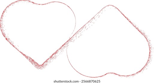 Two intertwine hearts. Love Symbol .Vector Curved Lines . Eternity love. Two heart  symbol in chain  .Design Element  . Used as Banner . Template , endless Logo .