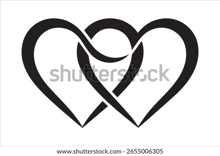 Two Intertwined Hearts Representing Love Connection Commitment and Eternal Devotion