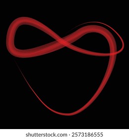 Two intertwined symbols. Love eternal symbol .Vector Curved Lines . Eternity love. Love and eternal symbol in chain .Design Element . Used as Banner . Template , endless Logo .
