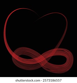 Two intertwined symbols. Love eternal symbol .Vector Curved Lines . Eternity love. Love and eternal symbol in chain .Design Element . Used as Banner . Template , endless Logo .
