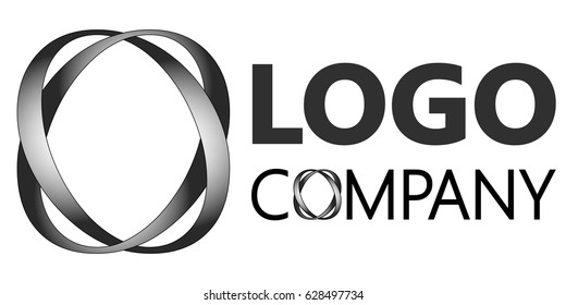 Two intertwining letters o realistic lighting in 3D logo corporate identity, markenting firm, funds service, investment Infinity logo. Vector 