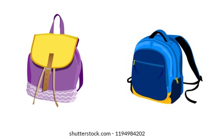 Two isolated backpacks

