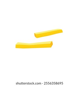 Two isolated fries stick on background